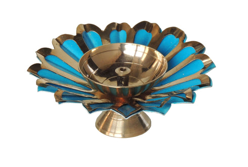 Iron and Brass Deepak Blue Colour 0.04Kg